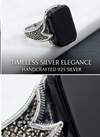 100%natural Black Stone Ring – Premium 925 Silver Ring