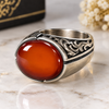 Premium Carnelian Stone 925 Silver Signet Ring