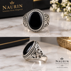 Agate Aqiqe Men’s Ring– 925 Sterling Silver Handmade black Stone Ring