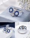 Naurin 925 Sterling Silver Blue RoseRing for Women | Tarnish Resistant