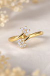 Naurin 925 Silver/ Gold-Plated Floral CZ Ring – Elegant Ring.