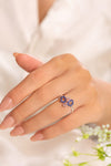 Naurin 925 Sterling Silver Blue RoseRing for Women | Tarnish Resistant