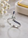 Elegant Blue Sapphire Rose 925 Silver Ring