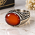 Premium Carnelian Stone 925 Silver Signet Ring