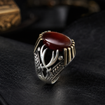 Irani Aqiqe Men’s Ring– 925 Sterling Silver Handmade 100% orginal natural Stone Ring