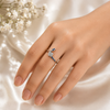 Elegant Blue Sapphire Rose 925 Silver Ring