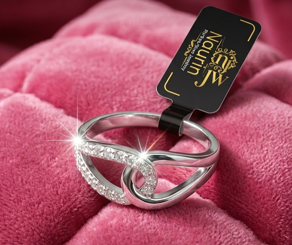 Naurin Blue/white Blossom 925 Silver Ring